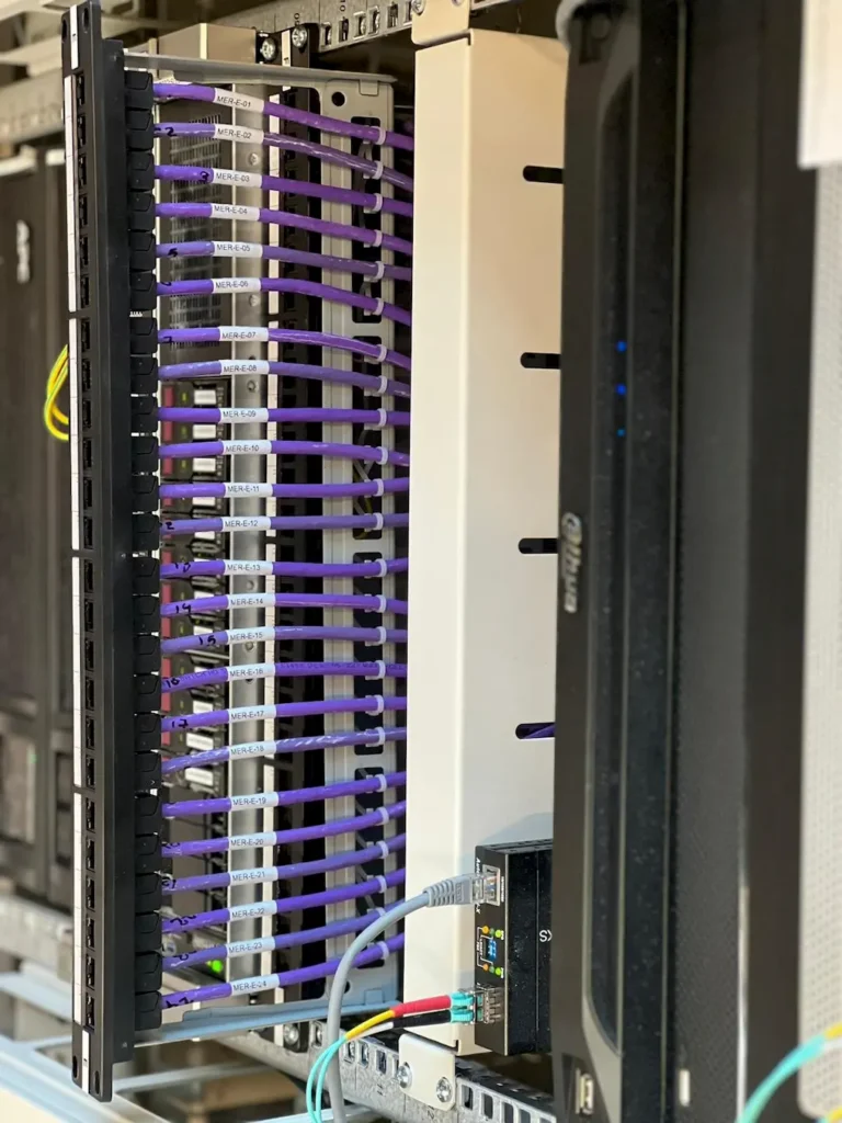 patchpanel paarse bekabeling